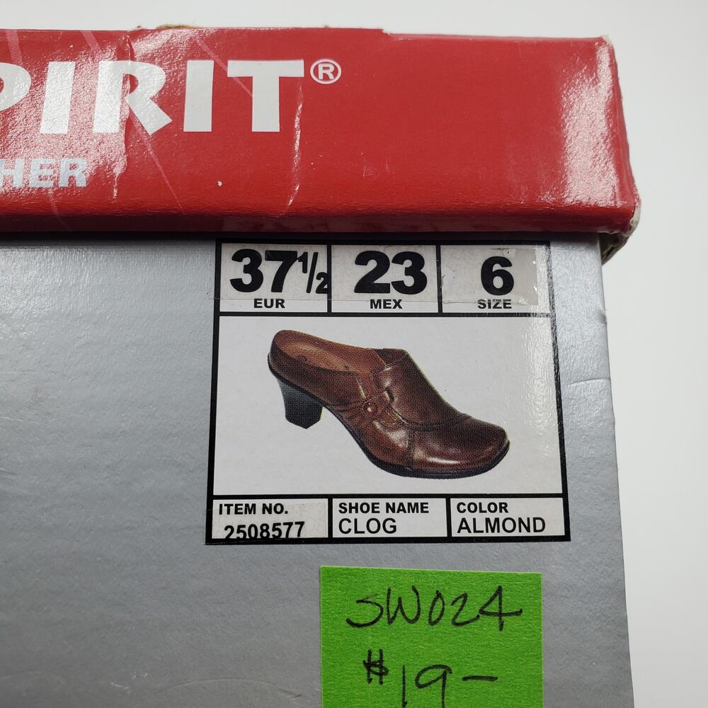 EARTH SPIRIT Classics "Emma" Women Size 6 Leather Clogs, PRE-OWNED - Picture 7 of 7